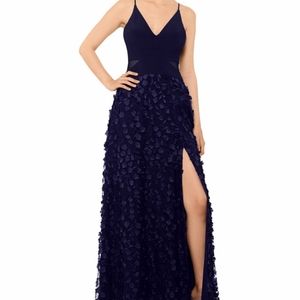 Xscape long dark blue flower